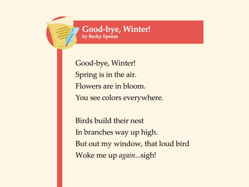 1st grade poems