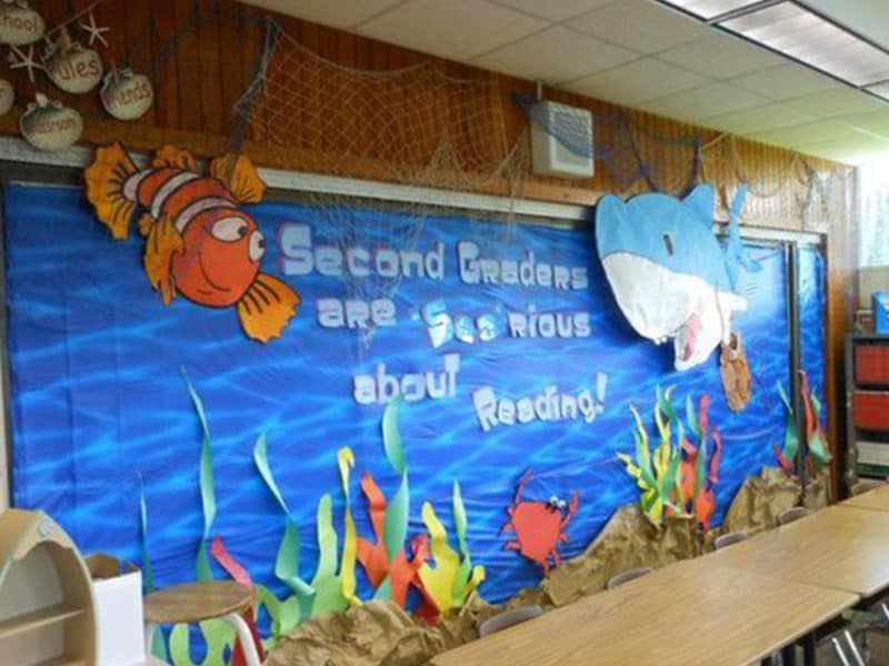 ocean-themed bulletin boards