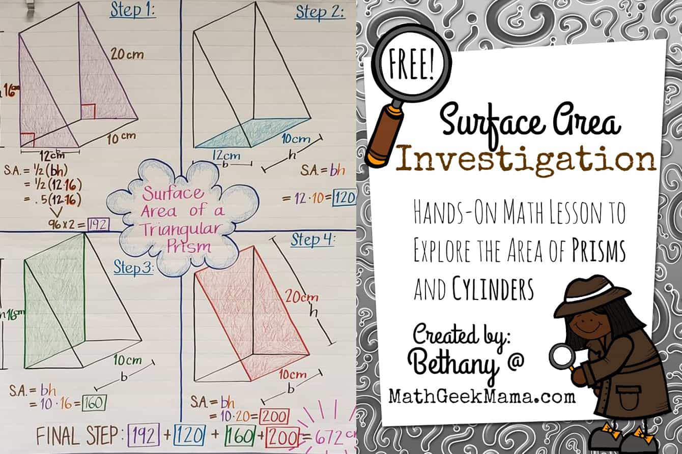 surface area activities for middle school