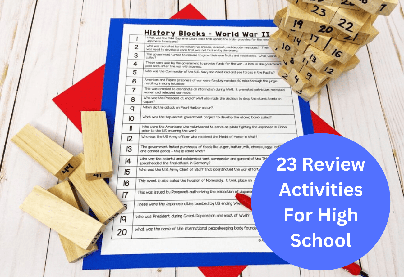 book review activities for high school