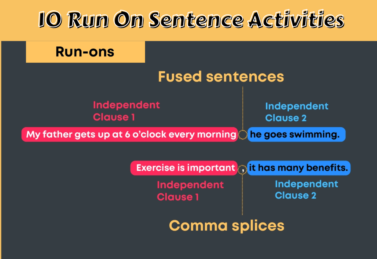 Example Of Run On Sentences Worksheet