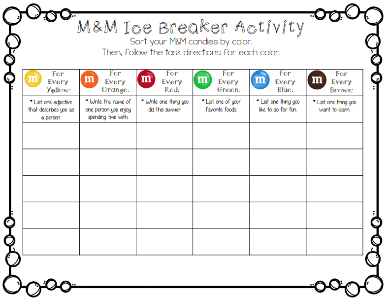 18 Marvelous M&M Icebreaker Activities Teaching Expertise